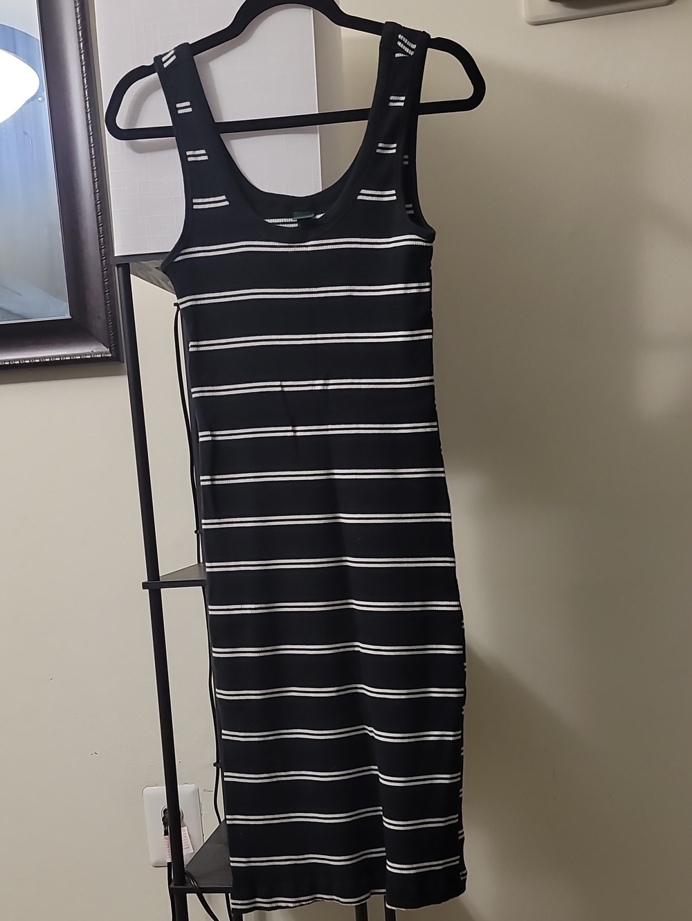wild fable Black and White Striped Midi Tank Dress